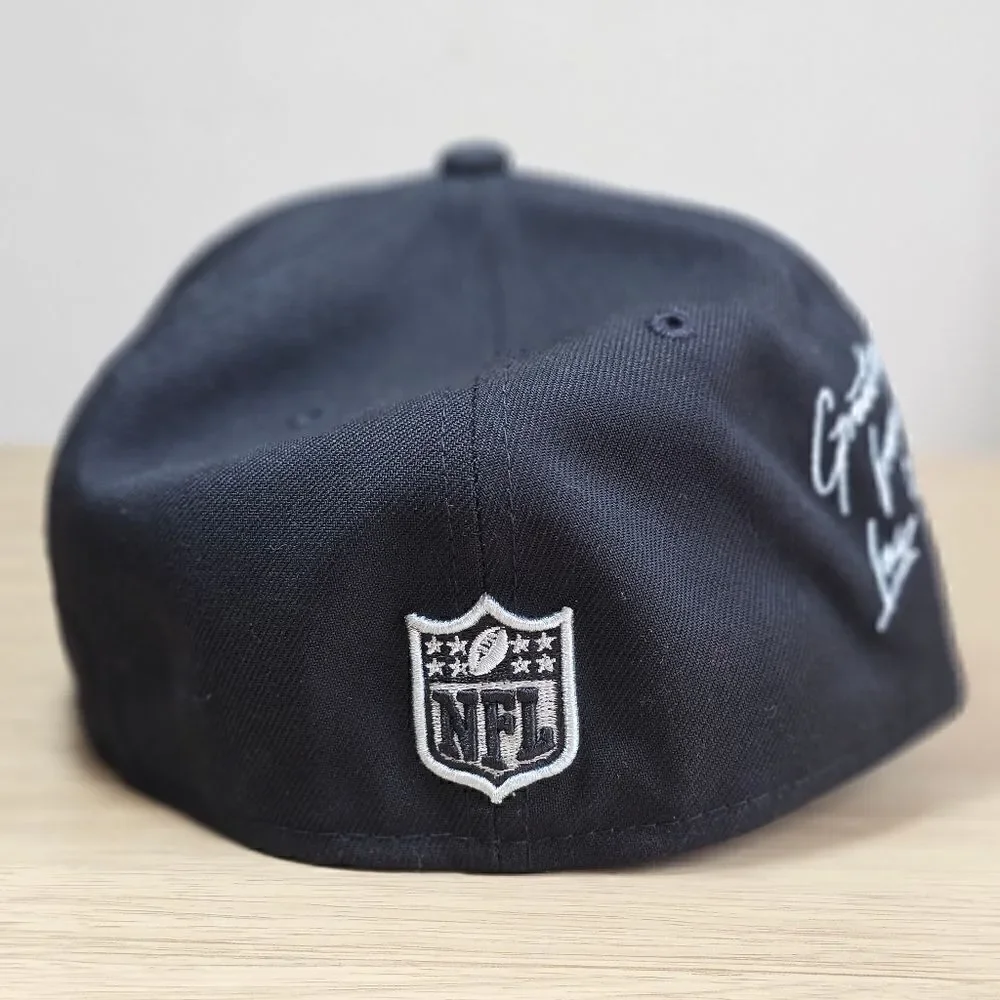 Las Vegas Raiders New Era Cloud Icons Fitted Hat 59FIFTY 7 Black Silver NFL Cap
